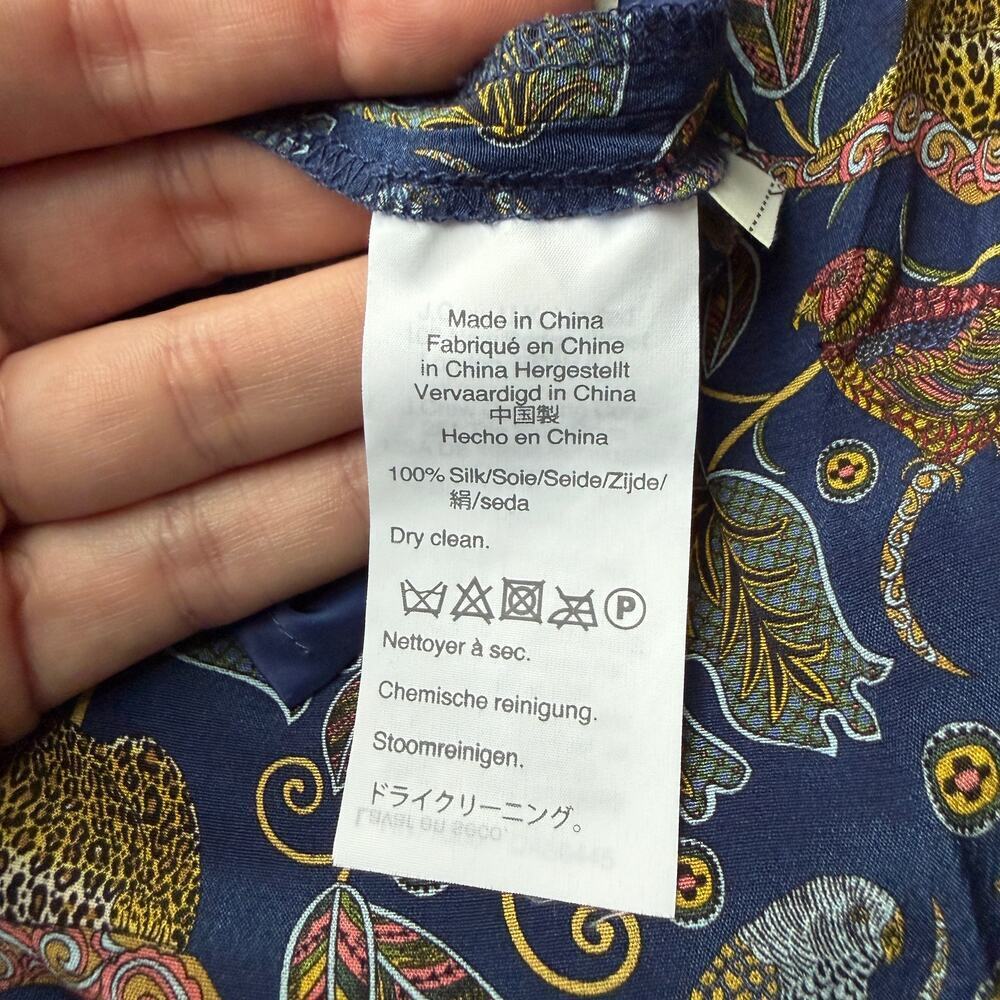 J.Crew 100% Silk Easy Pant in Botanical Cheetah Print Size 2 - Picture 6 of 7